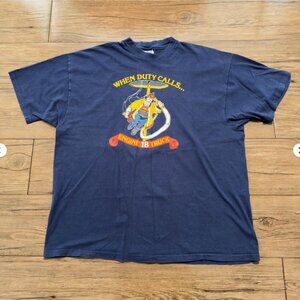 Vintage Oakland Fire Dept Engine 18 T Shirt USA XXL